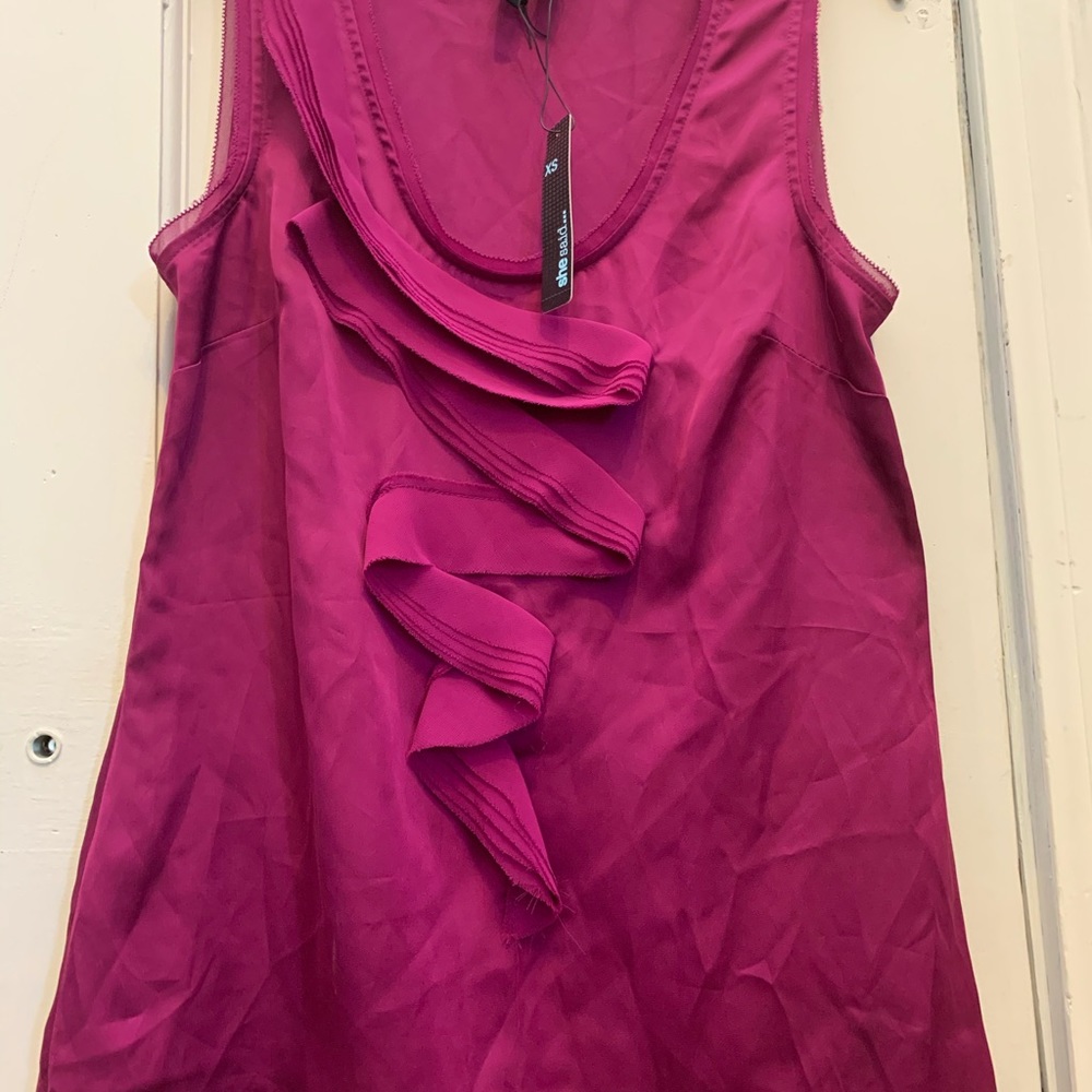 NWT She Said Magenta Purple Blouse Size XS